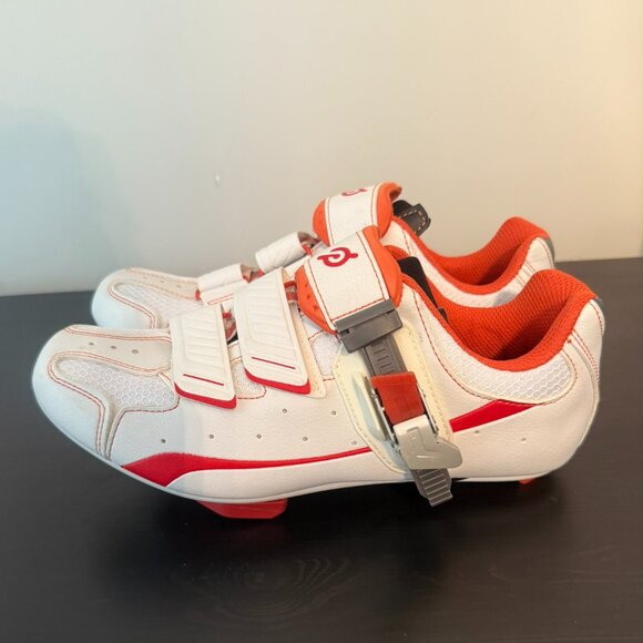 Peloton Unisex White Orange Cycling Shoes - Size 39/ US Size 8.5/9 - Picture 1 of 5